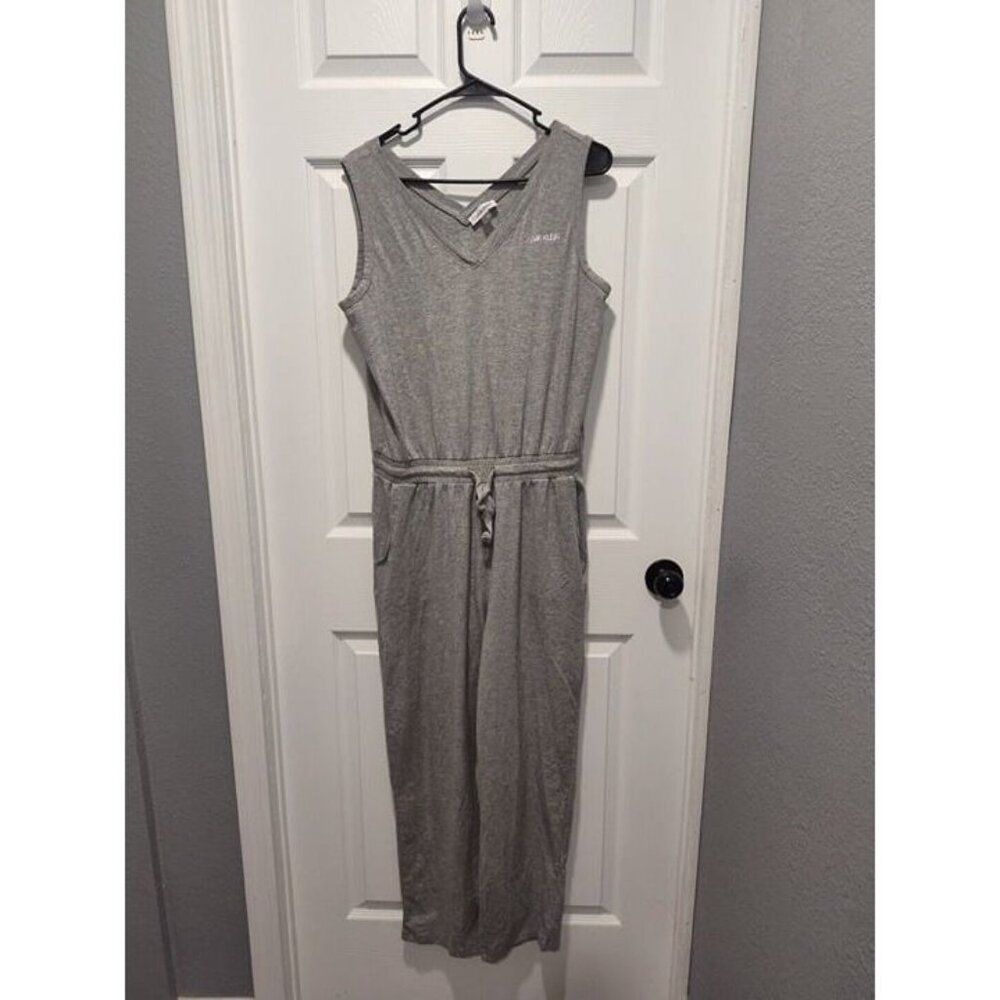 Calvin Klein Women's Classic V-Neck Sleeveless‎ Jumpsuit Size Medium Gray